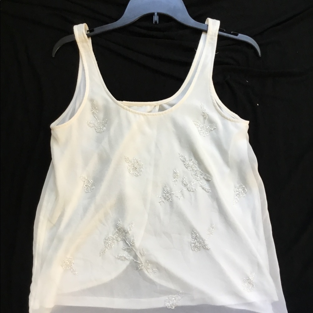 White detailed tank top